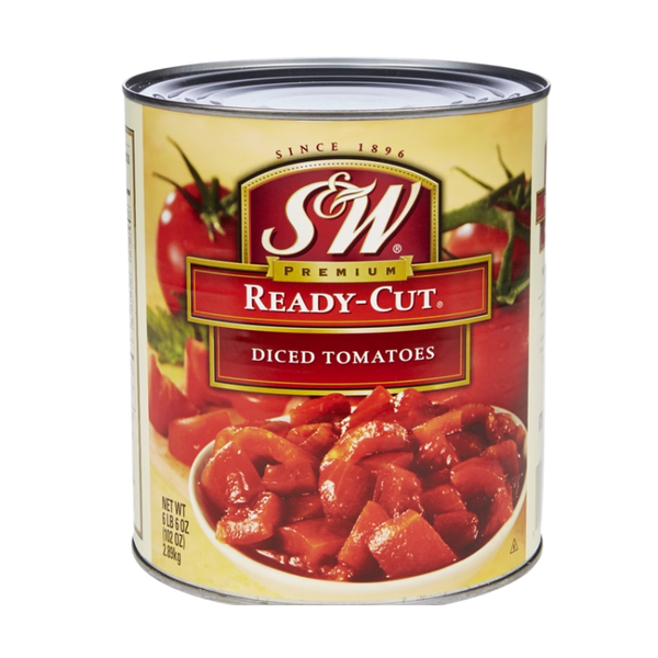 S&W Ready-Cut Diced Tomatoes, #10 can, 6 lbs 6 oz