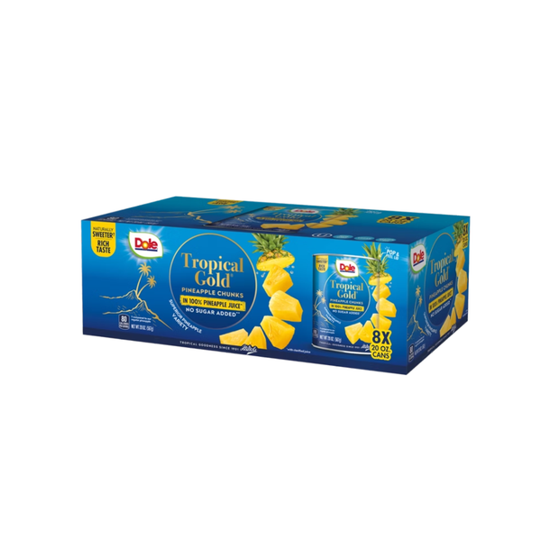 Dole Tropical Gold Pineapple Chunks, 20 oz, 8 ct