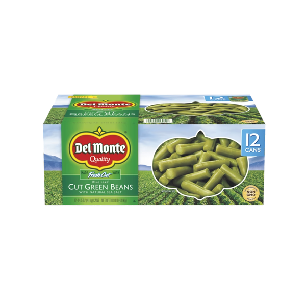 Del Monte Cut Green Beans, 14.5 oz can, 12 ct