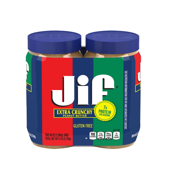 Jif Extra Crunchy Peanut Butter, 48 oz, 2 ct