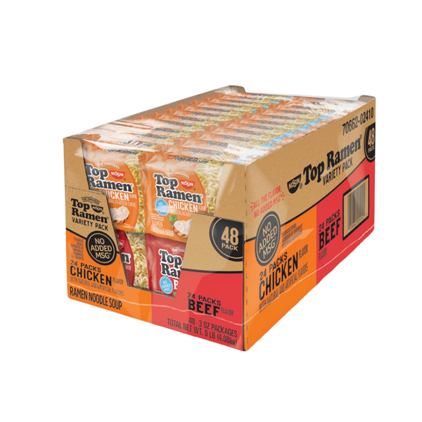 Nissin Top Ramen, Variety Pack, 3 oz, 48 ct