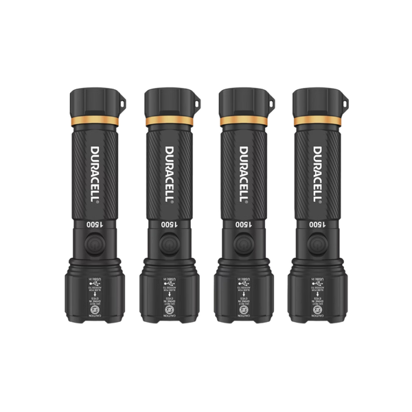Duracell Hybrid Flashlight, 1500 Lumens, 4 ct