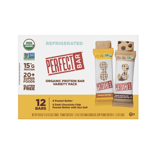 Perfect Bar Organic Protein Bar, Variety Pack, 12 ct