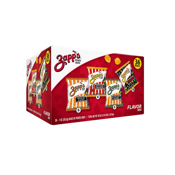 Zapp's Potato Chips, Variety Pack, 1 oz, 36 ct