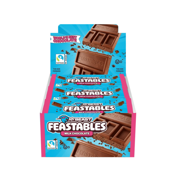 MrBeast Feastables Milk Chocolate Candy Bar, 2.1 oz, 24 ct