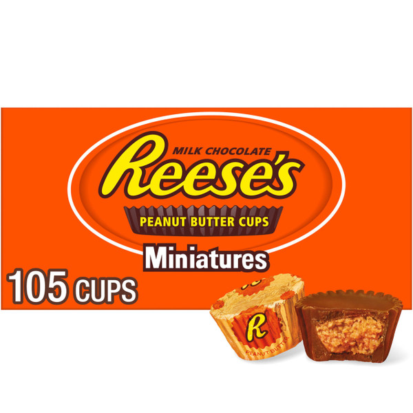 Reese's Peanut Butter Cups, Milk Chocolate, Miniatures, 105 ct