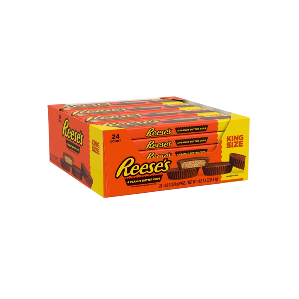 Reese's Peanut Butter Cups, Milk Chocolate, King Size, 2.8 oz, 24 ct