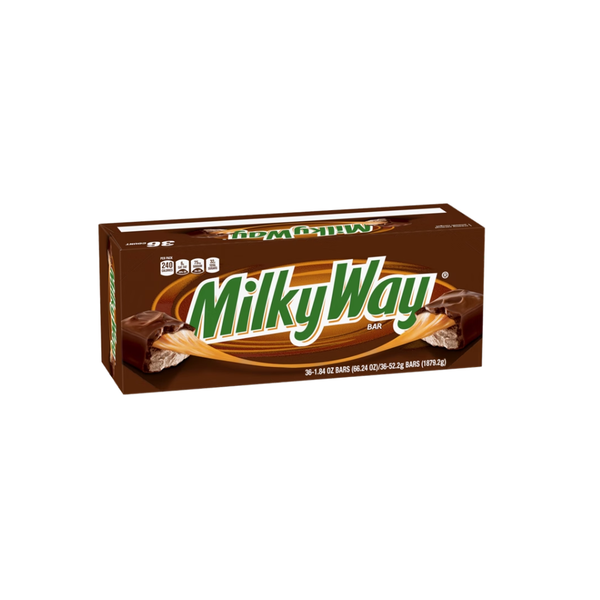 Milky Way Caramel Chocolate Candy Bar, Full Size, 1.84 oz, 36 ct