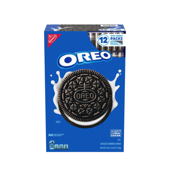 OREO Chocolate Sandwich Cookies, Stay Fresh Packs, 12 ct