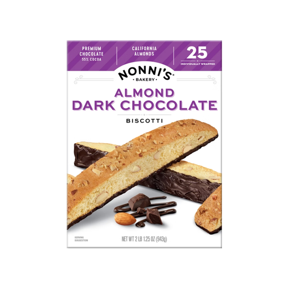 Nonni's Biscotti, Almond Dark Chocolate, 25 ct