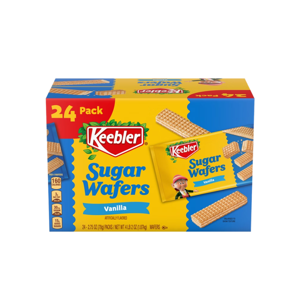Keebler Sugar Wafers, Vanilla, 2.75 oz, 24 ct