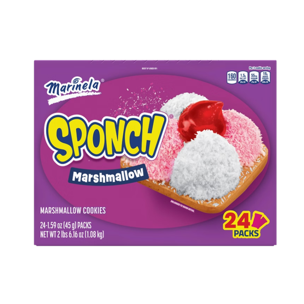 Marinela Sponch Marshmallow Cookies, 1.59 oz, 24 ct