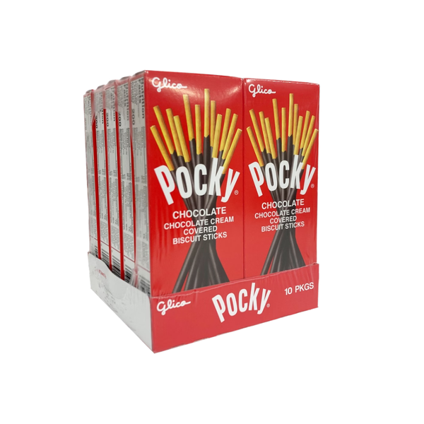 Glico Pocky Cream Covered Biscuit Sticks, Chocolate, 1.41 oz, 10 ct