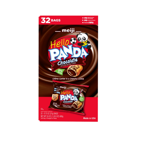 Meiji Hello Panda Cookies, Chocolate, 0.75 oz, 32 ct