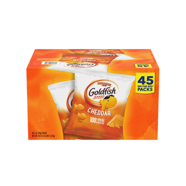Goldfish Baked Snack Crackers, Cheddar, 1 oz, 45 ct