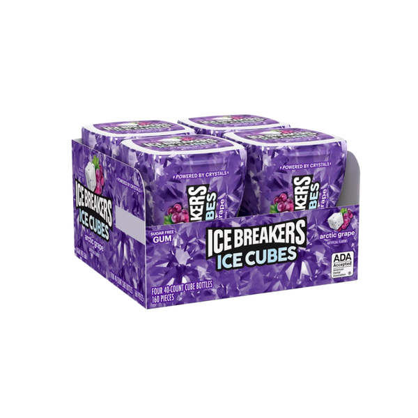 Ice Breakers Ice Cubes Sugar Free Gum, Arctic Grape, 40 pieces, 4 ct