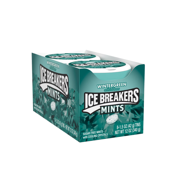 Ice Breakers Sugar Free Mints with Cooling Crystals, Wintergreen, 1.5 oz, 8 ct