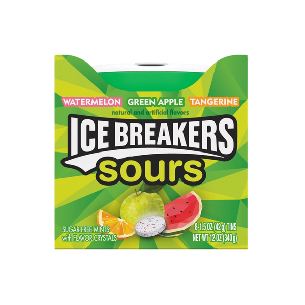 Ice Breakers Sugar Free Sours Mints, Variety Pack, 1.50 oz, 8 ct