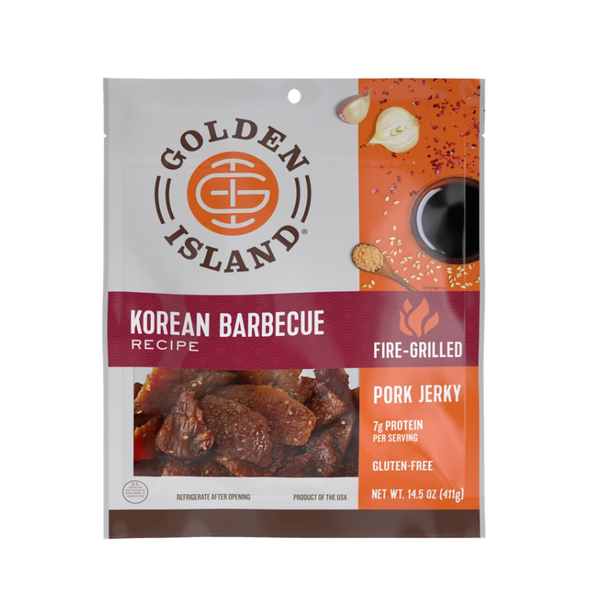Golden Island Pork Jerky Pieces, Korean Barbecue, 14.5 oz