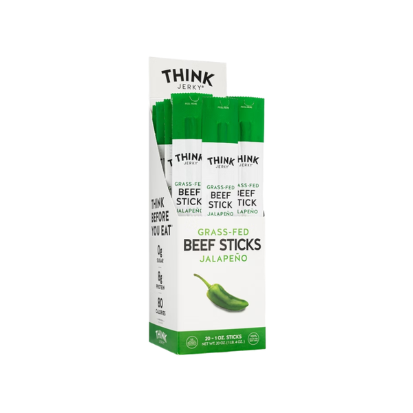 Think Jerky Grass-Fed Beef Sticks, Jalapeno, 1 oz, 20 ct