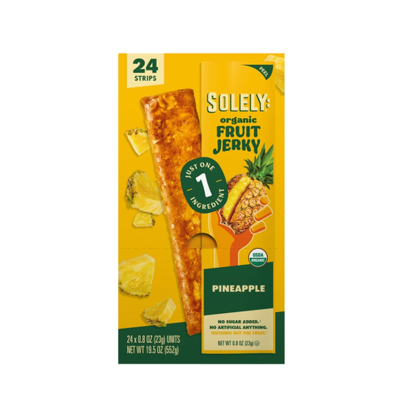 Solely Organic Fruit Jerky, Pineapple, 0.8 oz, 24 ct
