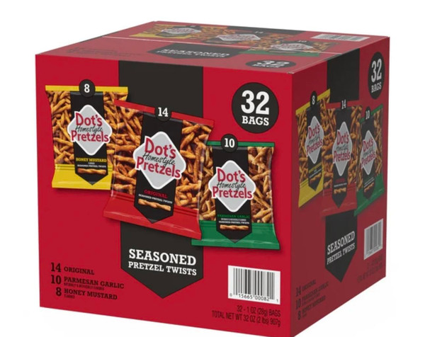 Dot's Homestyle Seasoned Pretzel Twists, Variety Pack, 1 oz, 32 ct