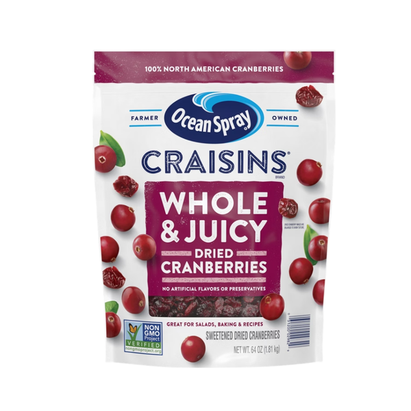 Ocean Spray Craisins, Whole Dried Cranberries, 64 oz