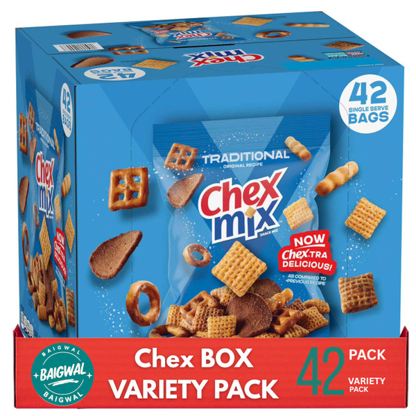 Chex Mix Snack Mix, Traditional, 1.75 oz, 42 ct