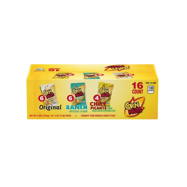 CORN NUTS Crunchy Corn Kernels, Variety Pack, 4 oz, 16 ct