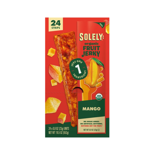 Solely Organic Fruit Jerky, Mango, 0.8 oz, 24 ct