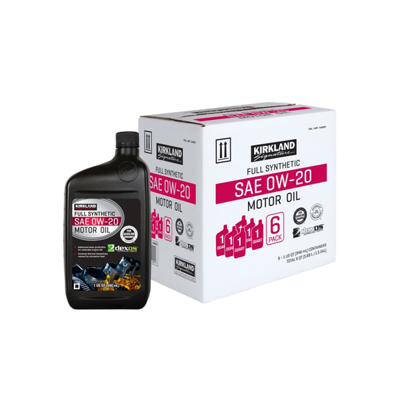 Kirkland Signature SAE 0W-20 Full Synthetic Motor Oil, 1 Quart, 6 ct