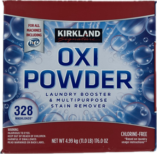 Kirkland Signature OXI Powder Laundry Booster & Multipurpose Stain Remover, HE Compatible, 11 lbs
