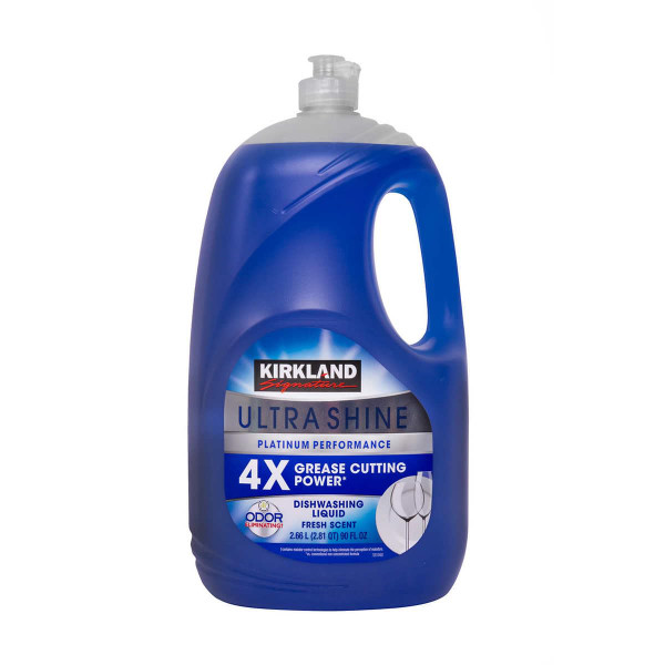 Kirkland Signature Ultra Shine Dishwashing Liquid, Fresh Scent, 90 fl oz