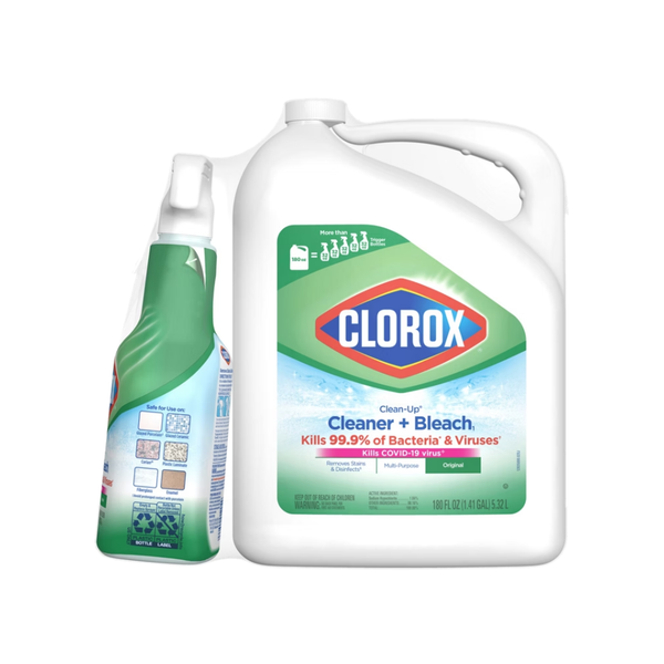 Clorox Clean-Up Cleaner and Bleach, 32 fl oz with 180 fl oz Refill