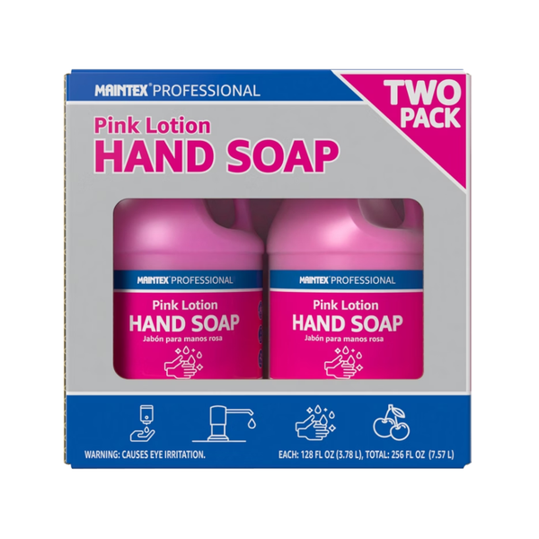 Maintex Professional Pink Lotion Hand Soap, Cherry Scent, 128 fl oz, 2 ct