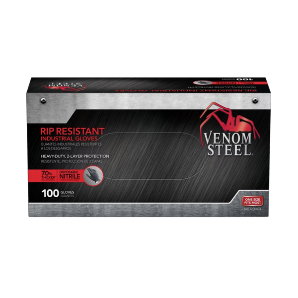 Medline Venom Steel Industrial Nitrile Gloves, One Size, 100 ct
