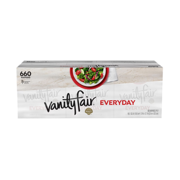 Vanity Fair Everyday Casual Napkins, 2-Ply, White, 660 ct
