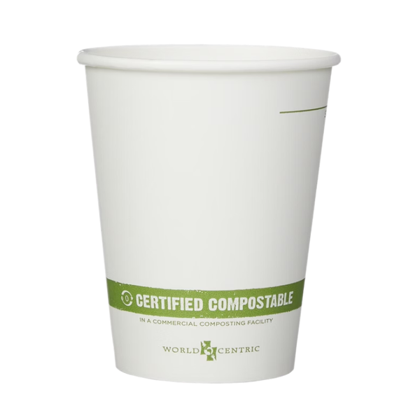 World Centric Compostable Paper Hot Cups, 12 oz, 200 ct