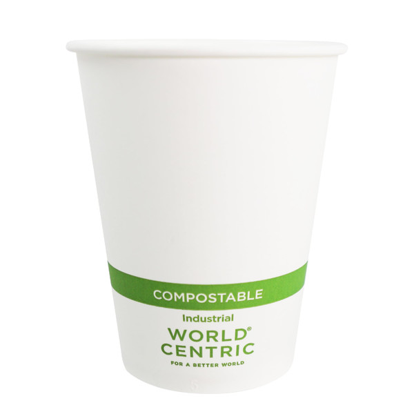 World Centric Compostable Paper Hot Cups, 12 oz, 200 ct