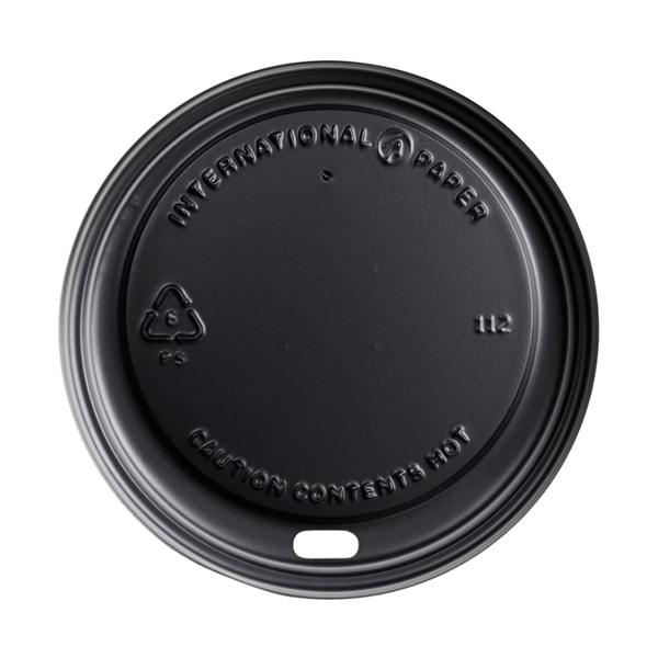 Home Graphic Packaging Hot Cup Dome Lids, Black, 10-24 oz, 600 ct