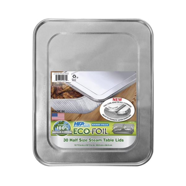 HFA inc. Eco-Foil Aluminum Steam Table Lid, Half Size, 30 ct