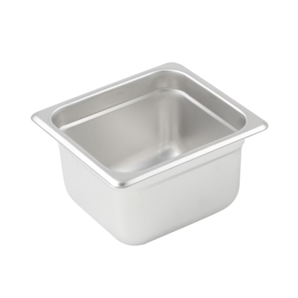 Winco 4" Anti-Jam Steam Pan, Sixth Size, Stainless Steel