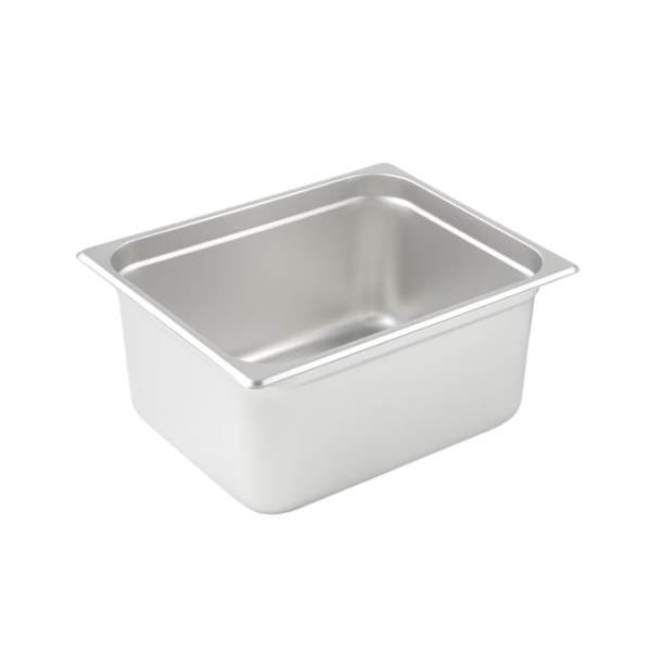 Winco 6" Anti-Jam Steam Pan, Half Size, Stainless Steel