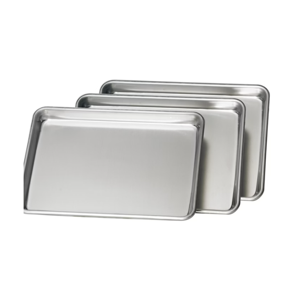 Tramontina Aluminum Baking Sheet Pan, Quarter Size, 9.5"L x 13"W, 3 ct