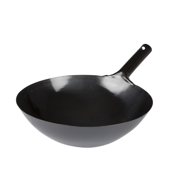 Winco 14" Carbon Steel Wok, Black
