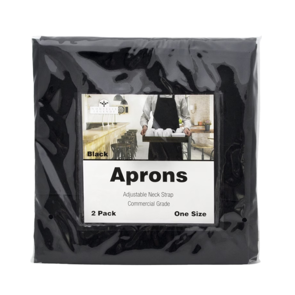 Nouvelle Legende Commercial Grade Chef's Apron, Black, 2 ct
