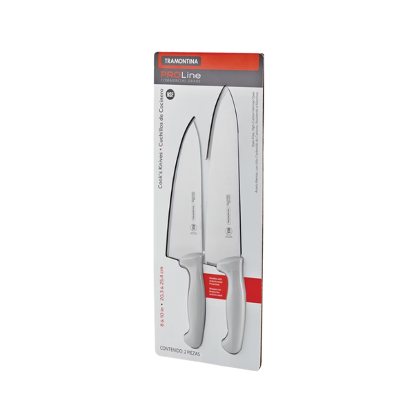 Tramontina ProLine 8" and 10" Cook's Knives, Commercial Grade, 2 ct