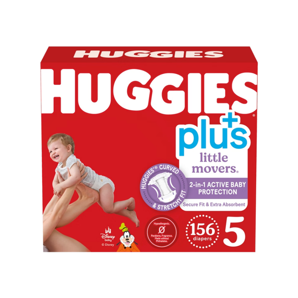 Huggies Plus Little Movers Diapers, Disney Baby, Size 5, 156 ct