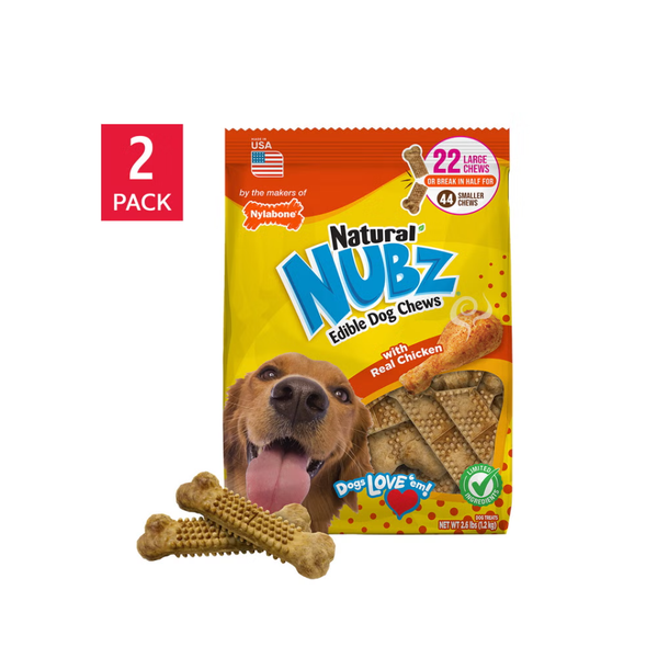 Nylabone NUBZ Dog Chews, 22-count, 2-pack