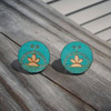 Turquoise Wood SkyDome Stud Earrings